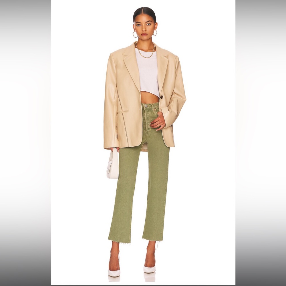 RE/DONE 70s Ultra High Rise Stove Pipe Jeans in Washed Sage - NWT - Sz 25 - Picture 2 of 11